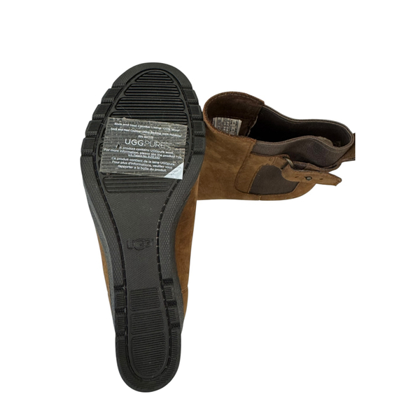 UGG Waterproof Wedge Booties Size‎ 6 Brown - Picture 10 of 11